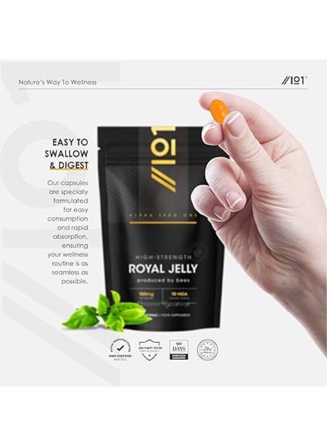 ALPHA01 Raw Royal Jelly – 9,000 mg | 60 Softgels Energy & Vitality Support | Immune System Support | Made in UK - Image 3