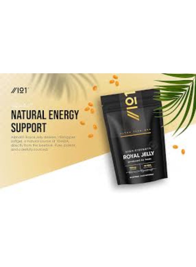 ALPHA01 Raw Royal Jelly – 9,000 mg | 60 Softgels Energy & Vitality Support | Immune System Support | Made in UK - Image 4