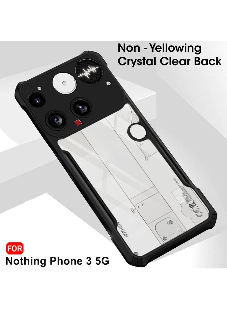 Case Up Case For Nothing Phone (3) Crystal Clear Tactical Back Cover Case With 360 Degree Protection, Shockproof Bumper Protective Phone Cover, Anti-Scratch Hard PC Back (Clear) - Image 5