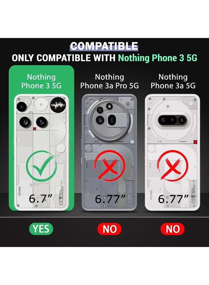 Case Up Case For Nothing Phone (3) Crystal Clear Tactical Back Cover Case With 360 Degree Protection, Shockproof Bumper Protective Phone Cover, Anti-Scratch Hard PC Back (Clear) - Image 2