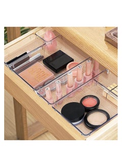 wnnualo 10 PCS Clear Plastic Drawer Organizers Set, 4-Size Versatile Bathroom and Vanity Drawer Organizer Trays, Storage Bins for Makeup, Bedroom, Kitchen Gadgets Utensils and Office  - Image 3