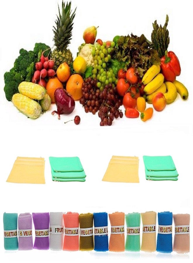 Sio HDPE Reusable Fridge Vegetable and Fruit Bag (Multicolour) - Pack of 6 Bags - Image 4