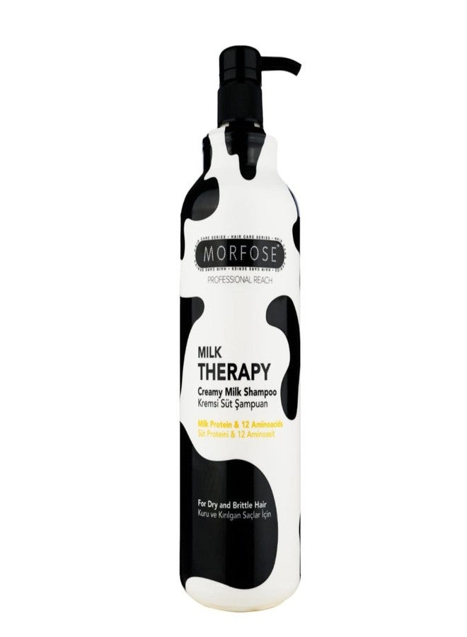 Morfose Professional Milk Therapy Creamy Hair Shampoo for Dry, Damaged, or Brittle Strands, Repairs and Protects, fuller, healthier, softer look, Eliminates Dryness, Damage, and Split Ends, 1000 ml - Image 1