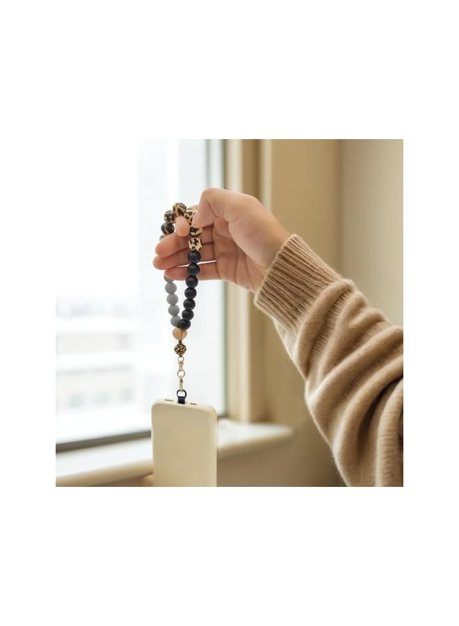 Green Tiger Silicone Beaded Wrist Strap for Phone - Elastic Lanyard with Secure Tether Tab, Hands-Free Wristlet Bracelet for iPhone & Android Devices - Image 5