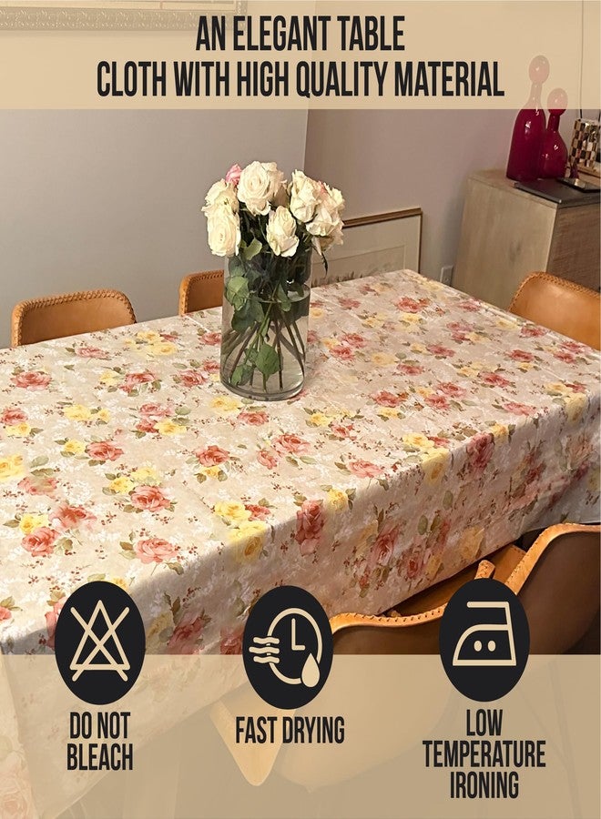 BRODER MFG. INC. مفرش طاولة من الفينيل PEVA مدعوم بالفانيلا شديدة التحمل من شركة BRODER MFG. INC.، لون وردي، مستطيل 60 × 104 بوصة - Image 5