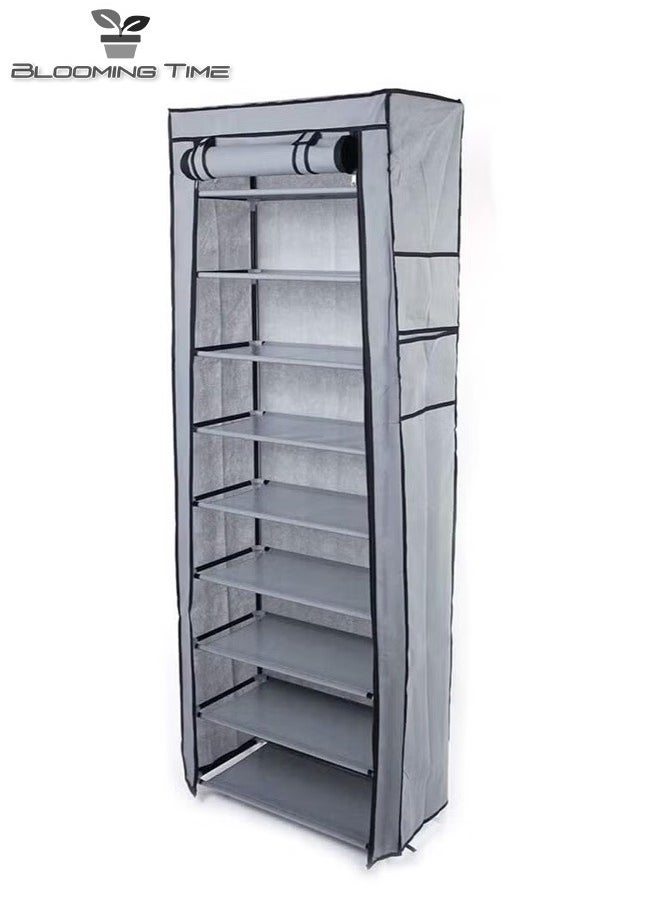 BLOOMING TIME 10 Layer Single Row Non Woven Simple Shoe Rack  - Image 4