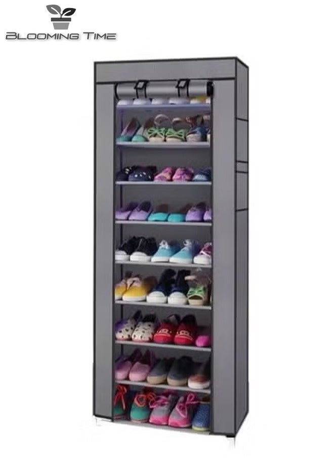 BLOOMING TIME 10 Layer Single Row Non Woven Simple Shoe Rack  - Image 1