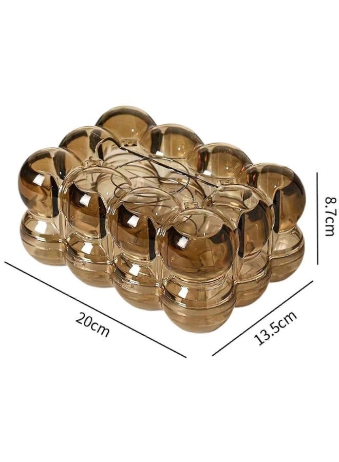 هابي هوم صندوق مناديل اكليريك بابلز ديكور متعدد الاستخدامات تصميم أنيق ومبتكر للحمام، المكتب غرفة المعيشة وغرفة النوم - عسلى - Image 3