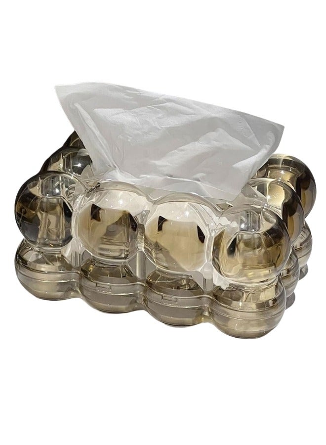 هابي هوم صندوق مناديل اكليريك بابلز ديكور متعدد الاستخدامات تصميم أنيق ومبتكر للحمام، المكتب غرفة المعيشة وغرفة النوم - عسلى - Image 1