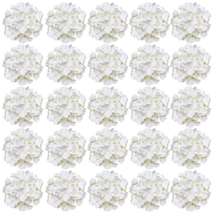 30 PCS SILK HYDRANGEA HEADS ARTIFICIAL FLOWERS HEADS AND STEMS FAKE HYDRANGEA FLOWERS FOR HOME WEDDING DECOR CREAMY WHITE