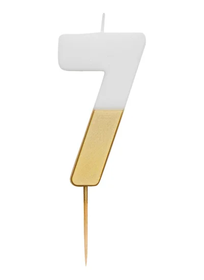 Talking Tables We Heart Birthdays Number Candle 7, Gold.