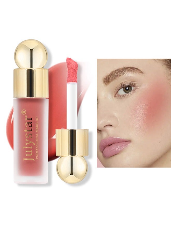 Julystar Velvet Liquid Blush - Velvet Cream Lightweight Natural Looking Waterproof Long Lasting Blush Makeup for Cheek Natural Looking Soft Cream Liquid Blush Stick (#01) - Image 1