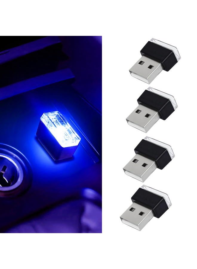Hbxdeco 4 PCS USB LED Car Interior Atmosphere Lamp, Portable Mini Auto LED Decor Night Light, Plug-in USB Interface Ambient Lighting Kit, Universal Car Interior Accessories - Image 1