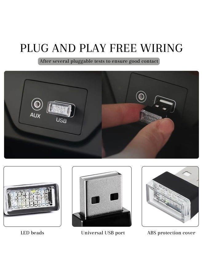 Hbxdeco 4 PCS USB LED Car Interior Atmosphere Lamp, Portable Mini Auto LED Decor Night Light, Plug-in USB Interface Ambient Lighting Kit, Universal Car Interior Accessories - Image 5