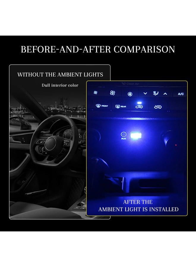 Hbxdeco 4 PCS USB LED Car Interior Atmosphere Lamp, Portable Mini Auto LED Decor Night Light, Plug-in USB Interface Ambient Lighting Kit, Universal Car Interior Accessories - Image 4
