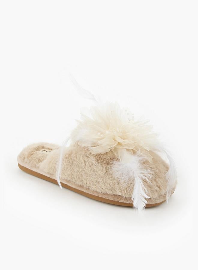 Le Confort Women Floral Accent Bedroom Slides - Image 3
