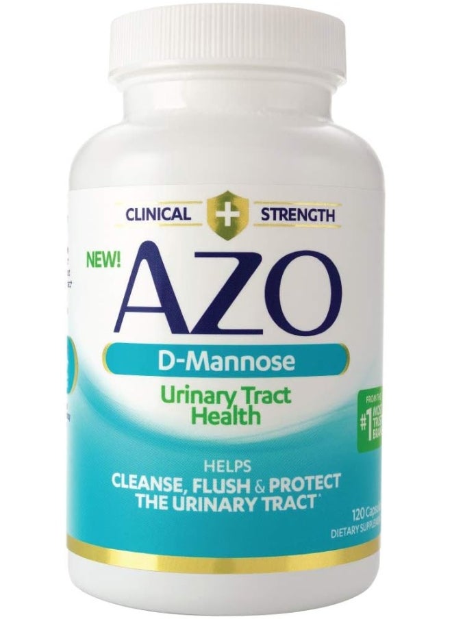 AZO Mannose Urinary Tract Health Cleanse Flush And Protect The Urinary Tract Clinical Strength, Non-Gmo, 120 Count  - Image 1