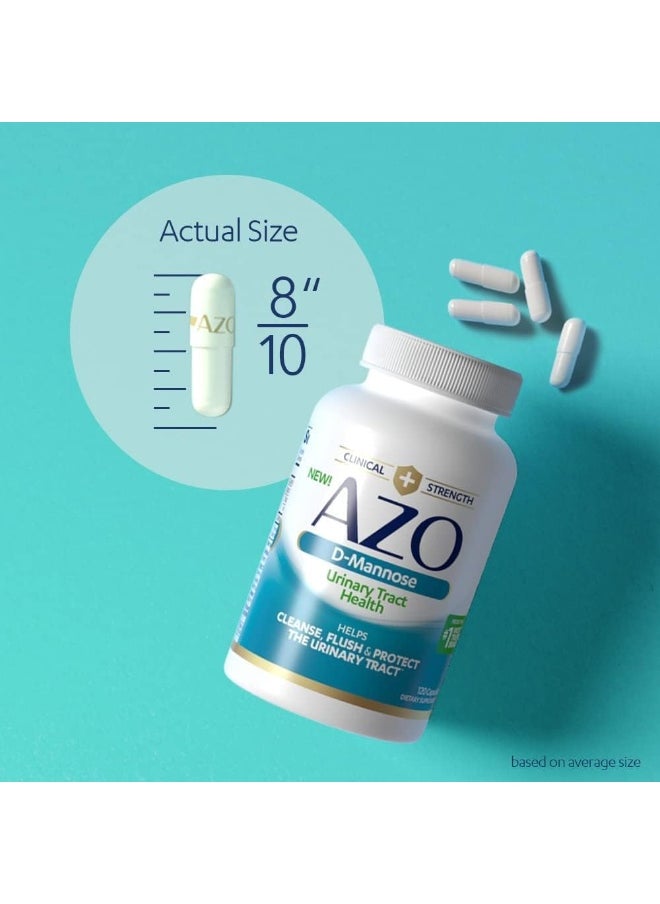 AZO Mannose Urinary Tract Health Cleanse Flush And Protect The Urinary Tract Clinical Strength, Non-Gmo, 120 Count  - Image 5