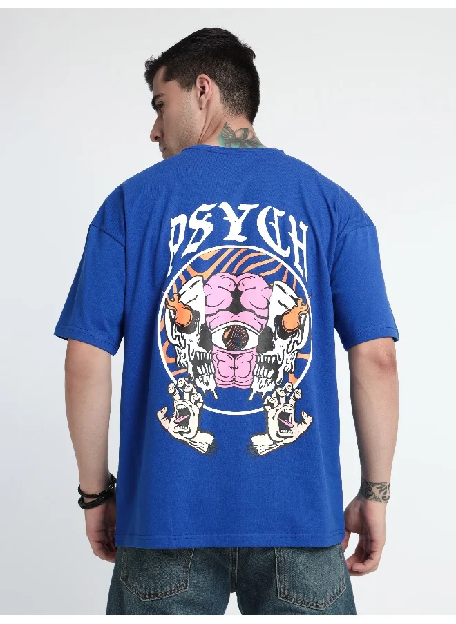 بيونغ Psych Printed Oversized T-shirt for Men