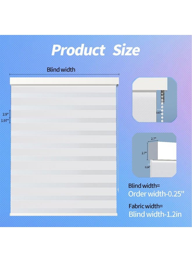 sunmaintain Zebra Blinds Shades for Window Light Filtering Dual Layer Roller Shades Light Control and Protecting Privacy for Home and Office (34" W x 72" H, White) - Image 5