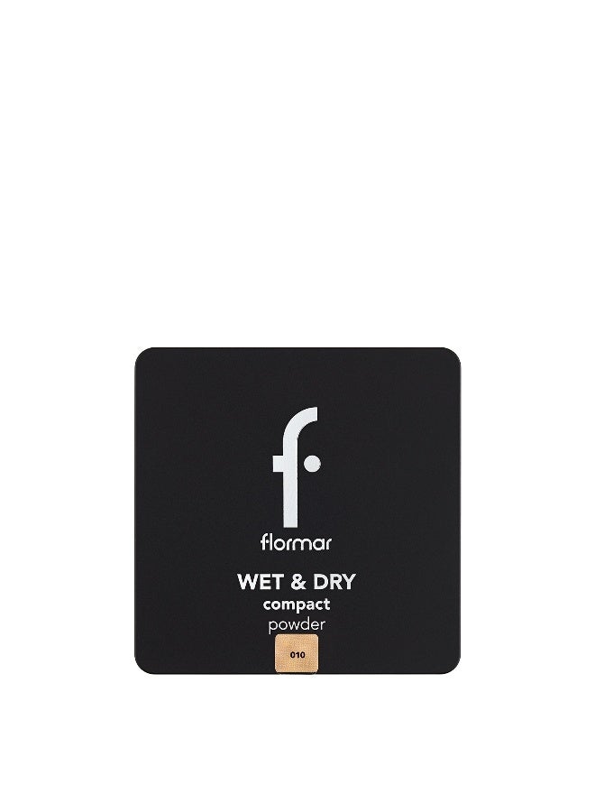 flormar Wet Dry Compact Powder – 010 Apricot – Powder Texture, Matte Finish, Smooth, Soft - Image 2