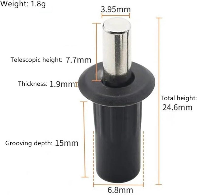 مفصل باب قابل للسحب من البلاستيك ABS الأسود مع نابض مخفي ومحور موصل - Image 3