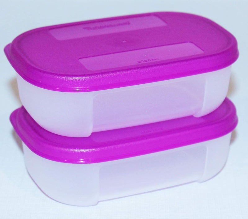 Tupperware Set of 2 Freezer Mates Mini Containers 4 Ounces Purple - Image 1