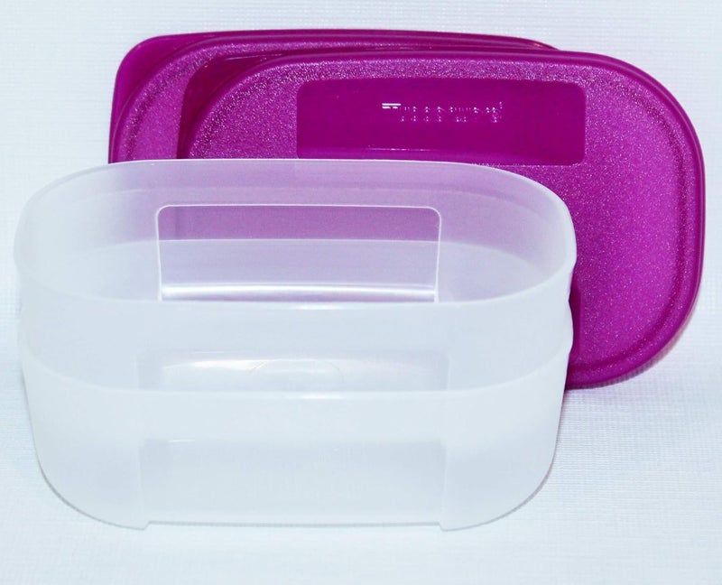 Tupperware Set of 2 Freezer Mates Mini Containers 4 Ounces Purple - Image 2