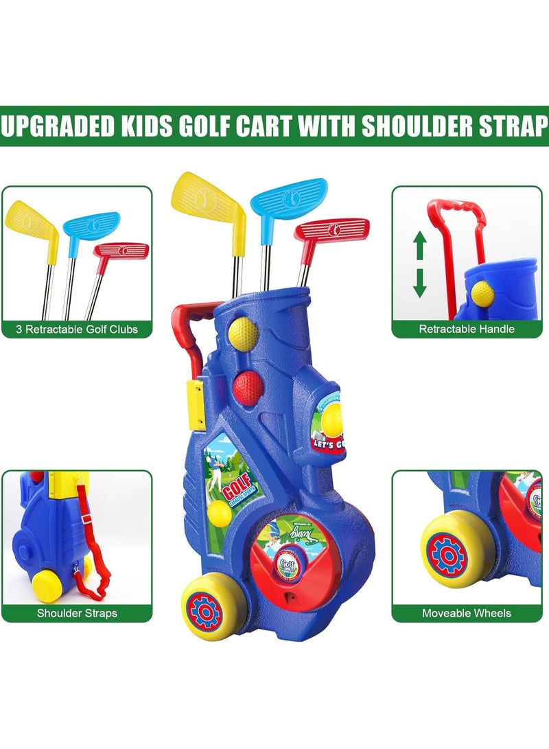Toddler Golf Set, Upgraded Kids Golf Cart with Unique Shoulder Strap Design, Indoor and Outdoor Golf Toys for Boys and Girls Aged3+ Years Old  - Image 2