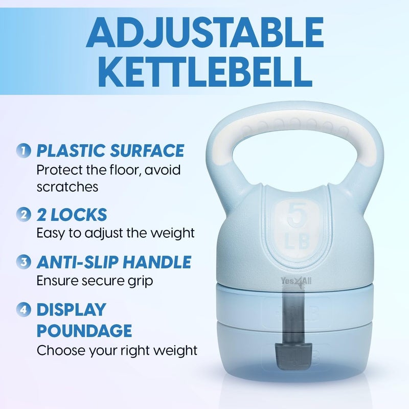 Yes4All Kettlebell Sets  Adjustable Kettlebell Set for Strength Training  Kettlebells Adjustable Weight for Versatile Workouts - Image 3