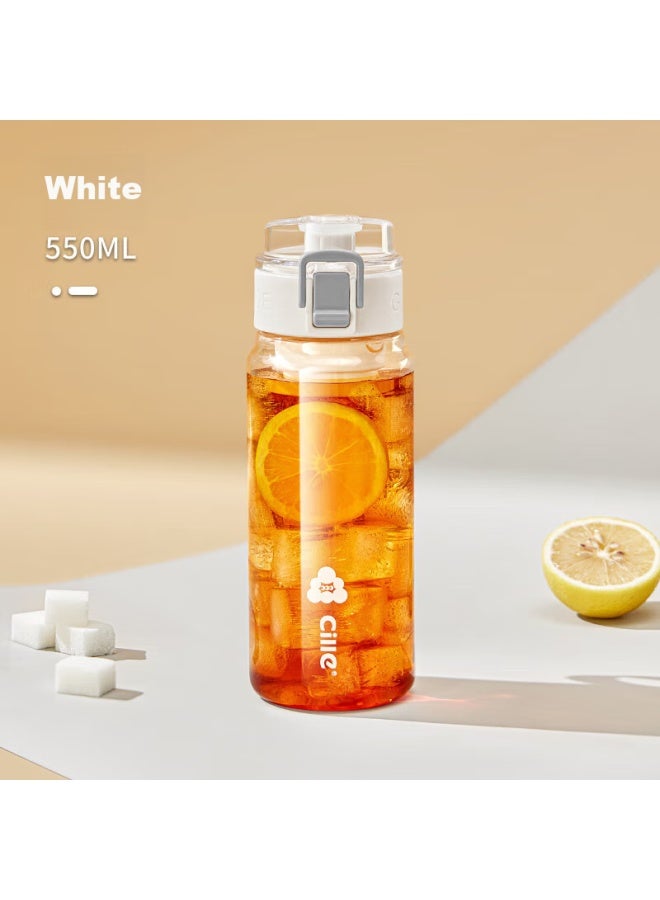 cille Xile Plastic Cup, Tritan Material, Tea Cup For Men And Women, Sports Water Bottle, Summer Student Portable Cup, Snowball White, 550ml - Image 5