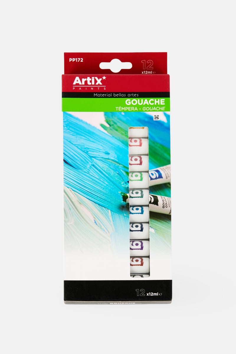 Toys For Less 12 Pcs Artix Tempera Paints Set 12ml, Multicolor - Image 1