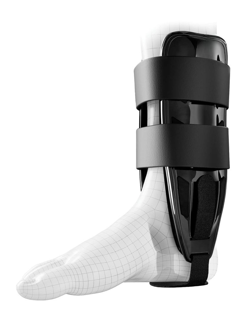 دعامة الكاحل المتطورة بتقنية الجل الهوائي – مثبتات جانبية قابلة للتعديل مع وسائد علاج بالبرودة قابلة للإزالة – دعم فائق لتخفيف التورم وتثبيت القدم – لون أسود. - Image 1