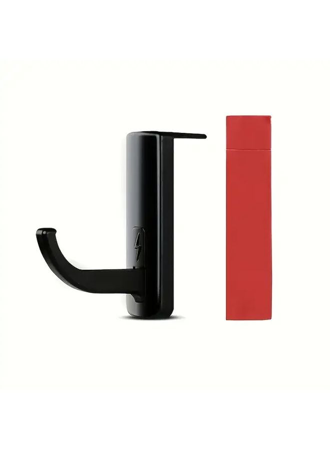 Black Headphone Stand Hook Mount for Desk Wall 4pcs Durable Plastic Space Saver - Image 5