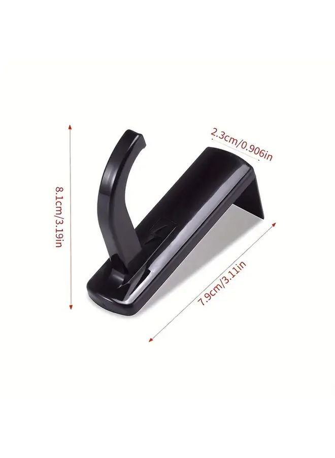 Black Headphone Stand Hook Mount for Desk Wall 4pcs Durable Plastic Space Saver - Image 3