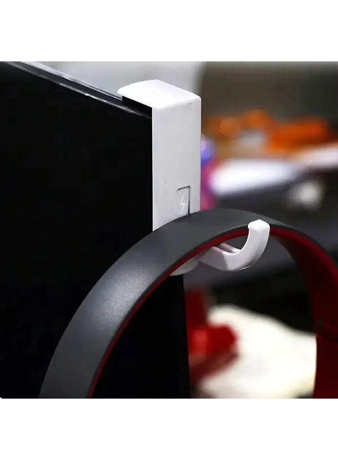 Black Headphone Stand Hook Mount for Desk Wall 4pcs Durable Plastic Space Saver - Image 4