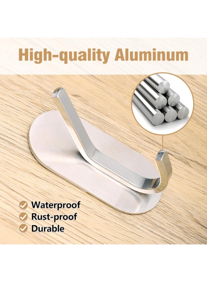 Towel Hook Adhesive Hooks, 4 Pack Towel Racks for Bathroom Stainless Steel Wall Hooks Hanger Towel Holder Heavy Duty Robe Coat Hook for Towel, Coat, Robe, Cloth, Hat (Silver) - Image 5