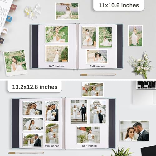 Parssufy® Self Adhesive Photo Album Scrapbook Album 20 Sheets/40 Double Sided Pages DIY Photo Album for 4x6 5x7 8x10 Pictures For Family Portraits Wedding Anniversary Birthday Memory Book - Image 5