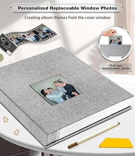Parssufy® Self Adhesive Photo Album Scrapbook Album 20 Sheets/40 Double Sided Pages DIY Photo Album for 4x6 5x7 8x10 Pictures For Family Portraits Wedding Anniversary Birthday Memory Book - Image 2