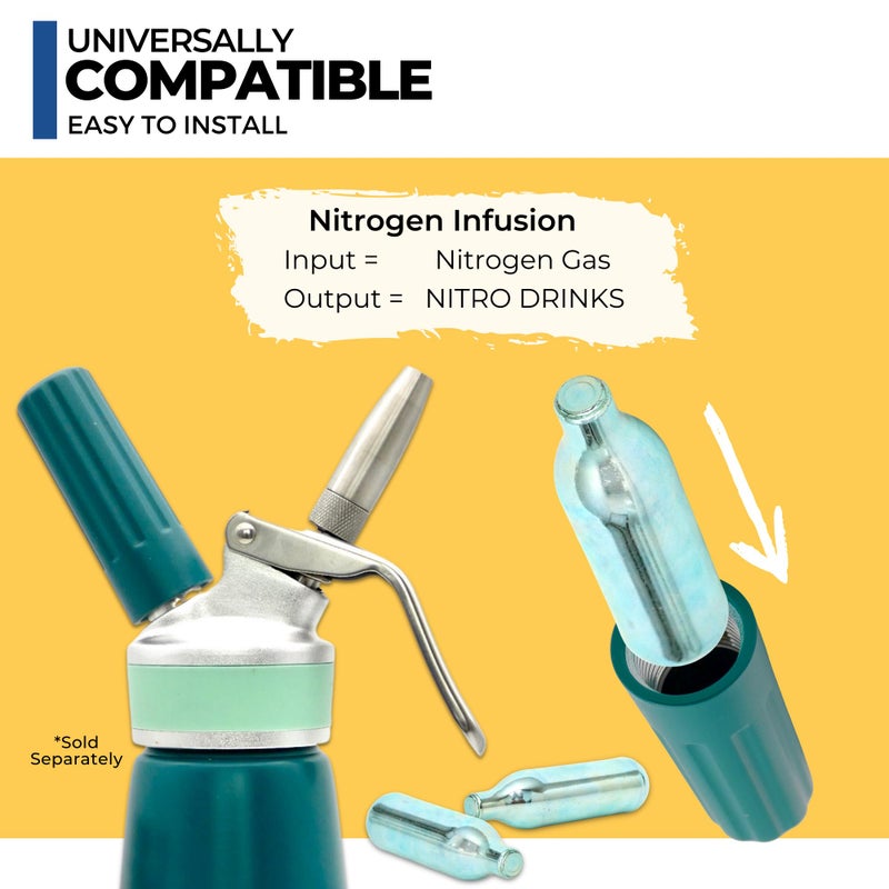 ICO 10pcs N2 Cartridges or Nitrogen Cartridges for Nitro Cold Brew Coffee Maker Non-threaded Nitro Cartridge, 2g of Nitrogen Gas - Image 3
