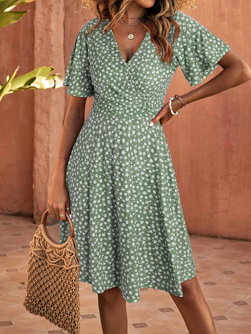 FENSACE Casual Dresses for Women Green Bridal Shower Summer Easter Dress Spring Outfits(Floral-32,Small) - Image 3