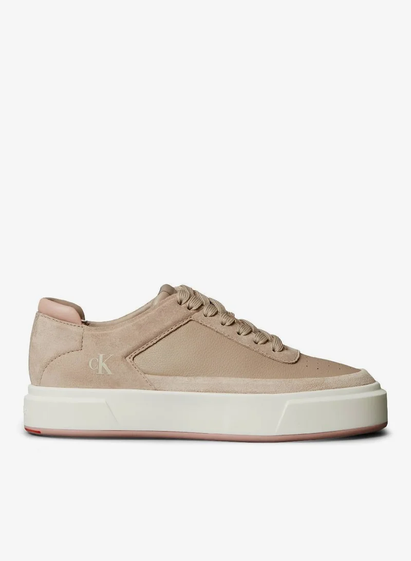 Calvin Klein Jeans Leather And Suede Signature Sneakers
