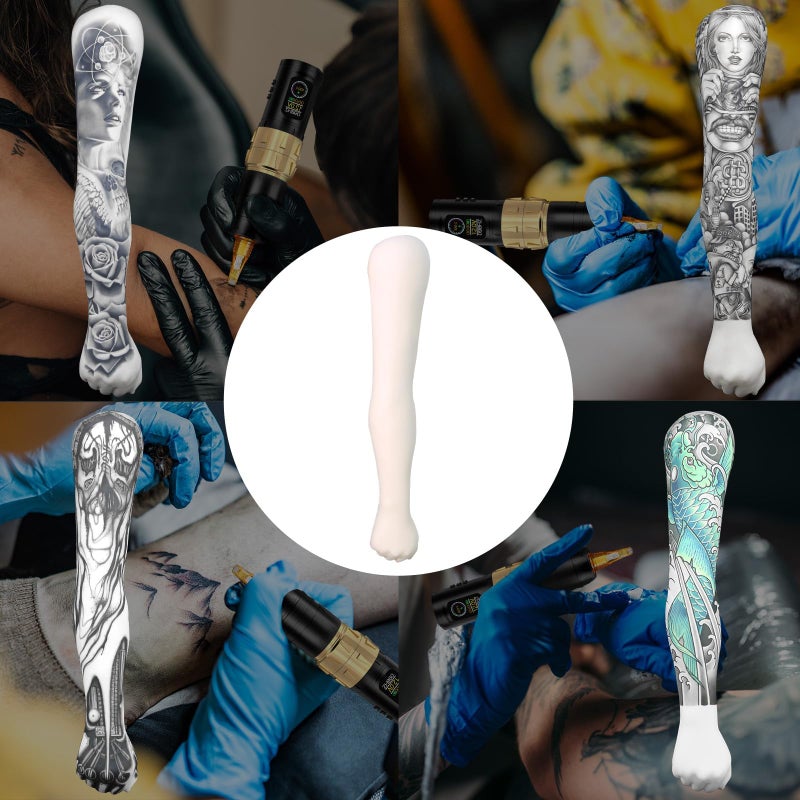 TAIDU Tattoo Soft Silicone Practice Arm,High Simulation Tattoo Practice Tattoo Arm Skin,Easy to Color Waterproof,1:1 Reduction Durable Practice Training Arm,White - Image 5