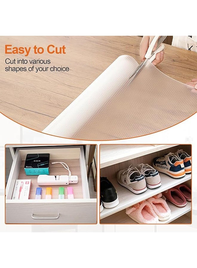 HOME-MART EVA Shelf Mats for Kitchen 30x500cm Shelf Liner Non Adhesive Plastic Clear Cabinet Non-Slip Drawer Liners for Storage, Pantry, Cupboard, Pantry Shelf - Image 2