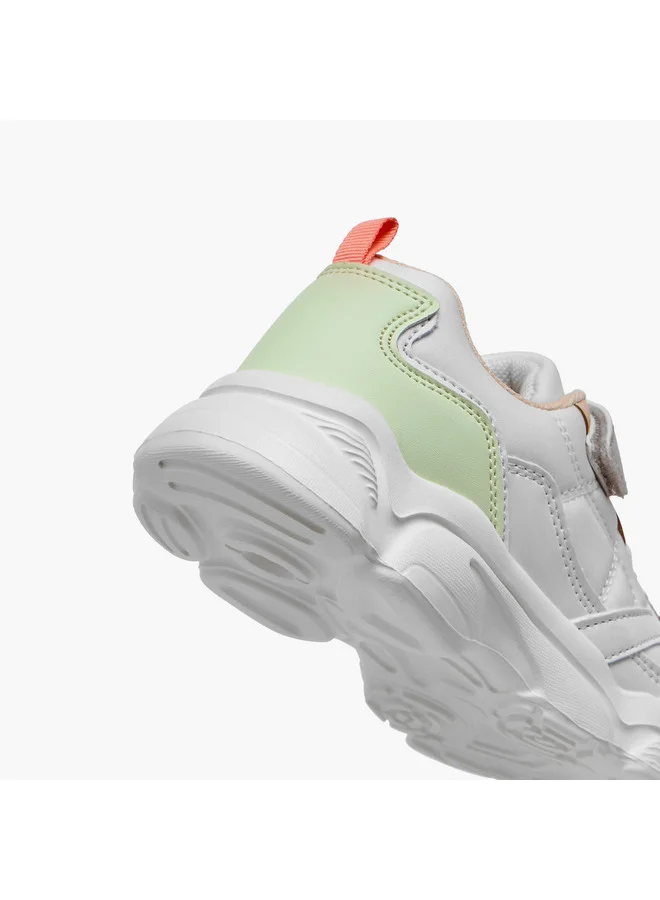 Flora Bella By Shoexpress Girls Colourblock Sneakers with Hook and Loop Closure