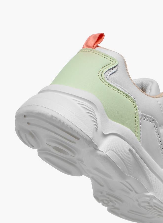 Flora Bella By Shoexpress Girls Colourblock Sneakers with Hook and Loop Closure - Image 5