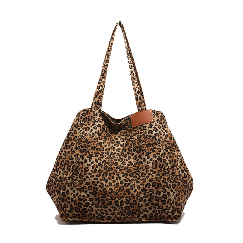 Fashion Retro Leopard Print Shoulder Bag Women'S 2025 Spring New Large Capacity Simple All-Match Commuter Underarm Tote Bag - Image 1