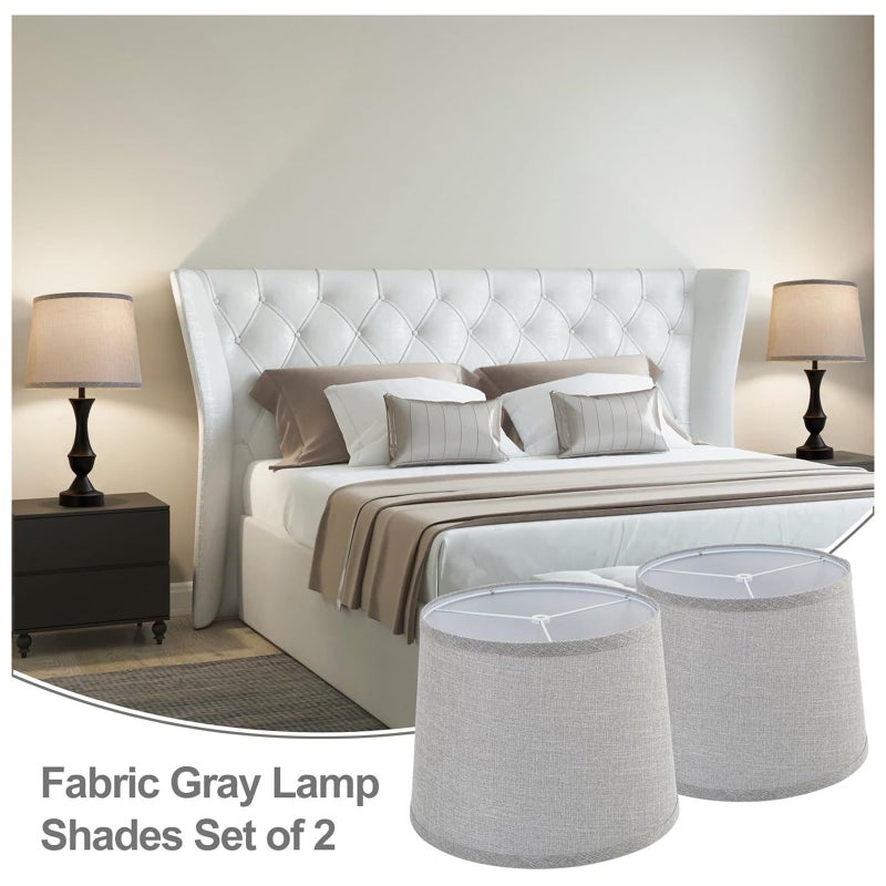 2 Sets of Fabric Lampshade for Table Lamp Floor Lamp American Style Lampshade with Lampshade Harp Stand E26 UNO Hole - Image 2