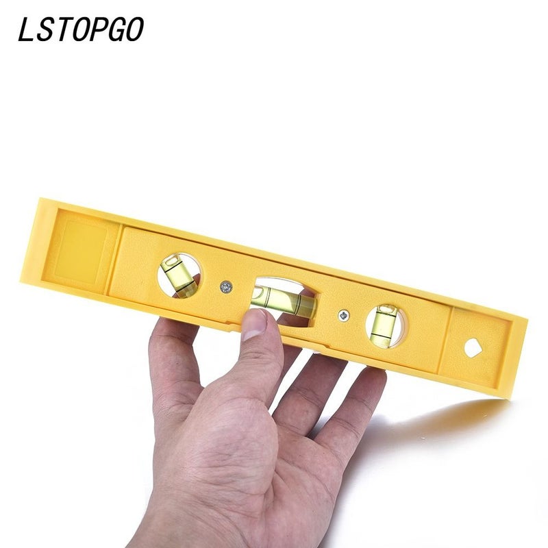 Orange Plastic Shell Portable Spirit Level Woodworking Plumbing Leveling Tool 3 Direction Bubbles - Image 1