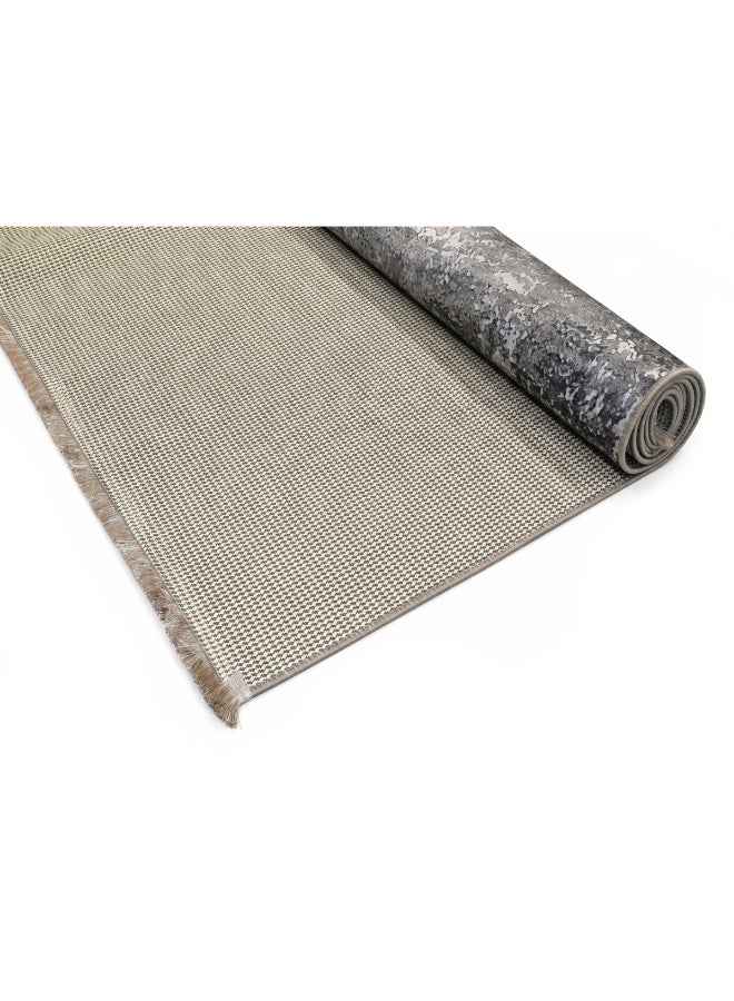 Spectra Home Carpet Rug with Anti-Slip Backing | Printed Arancol Design - Grey & Beige | Size - 180x280 cm - 6x9.2 ft | For Large Family Room, Living Room, Bedroom with King Beds, 6-8 Seater Dinning Area, Entry Hallways & Foyers - Image 2